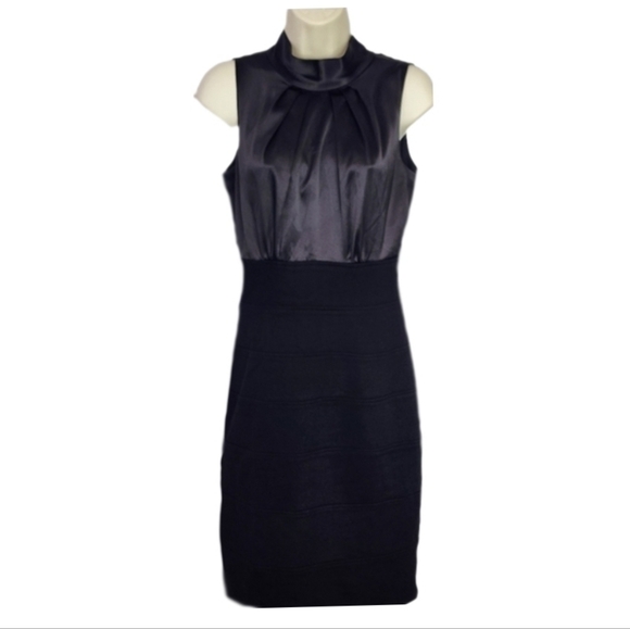 Donna Ricco Dresses & Skirts - Donna Ricco Dress Satin Bodice Tie Back Sash Black Soze 4